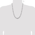 thumbnail image 2 of Diamond2Deal Collier Chaîne Figaro en Argent Sterling 925 Rhodié 7.75 mm pour Hommes 24 Pouces, 2 of 7