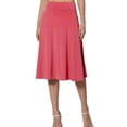 thumbnail image 2 of B91xZ Jupe Basique Décontractée pour Femme Vintage Évasée en Ligne A Imprimée Plissée Midi, Rouge Melon D\'eau TTG, 2 of 4