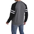 thumbnail image 4 of Xingqing T-Shirts à Manches Longues Raglan pour Hommes, Chandail en Molleton Décontracté à Col Rond, Pull Ample, Chemises Athlétiques, Noir Charbon L, 4 of 5
