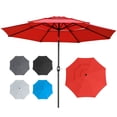thumbnail image 1 of Outsunny Parasol de Patio 9 Pi à 3 Niveaux, Parasol de Marché Extérieur, Rouge, 1 of 10