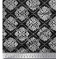 thumbnail image 1 of Soimoi Polyester Crepe Fabric Damask,Leaves & Floral Block Print Fabric by Yard 52 Inch Wide, 1 of 3