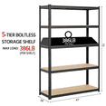 thumbnail image 2 of Yaheetech 5 Tiers Metal Storage Shelf with Adjustable Height, Black, 2 of 9