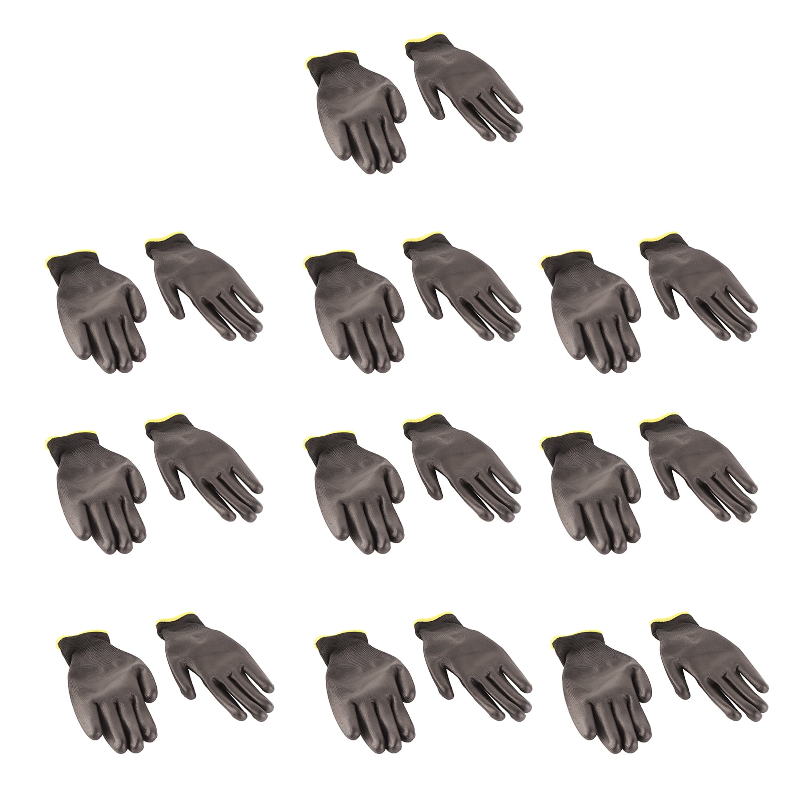 10 Pairs PU Coated Safety Work Gloves Static Proof Nylon Gloves Work Gloves Mechanic Working Seamless Knit Glove
