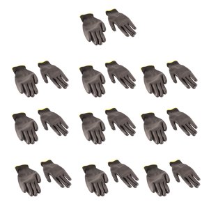 10 Pairs PU Coated Safety Work Gloves Static Proof Nylon Gloves Work Gloves Mechanic Working Seamless Knit Glove