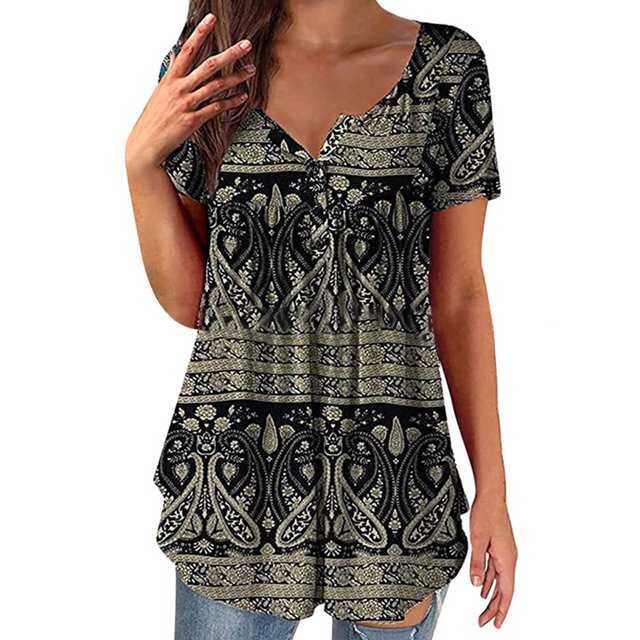 Pompotops T-shirt à Manches Courtes à Manches Courtes et à Manches Courtes pour Femmes
