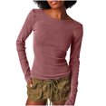 thumbnail image 1 of Pisexur Chandail pour Femmes Mode Chandails Tricotés à Col Rond Hauts à Manches Longues pour Femme Décontracté Léger Dos Échancré Hauts d'Automne Chandail Ajusté, 1 of 7