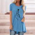 thumbnail image 2 of Pompotops Femmes Mode Casual Chemises Manches Courtes Tee Tops Tunique Blouse, 2 of 4