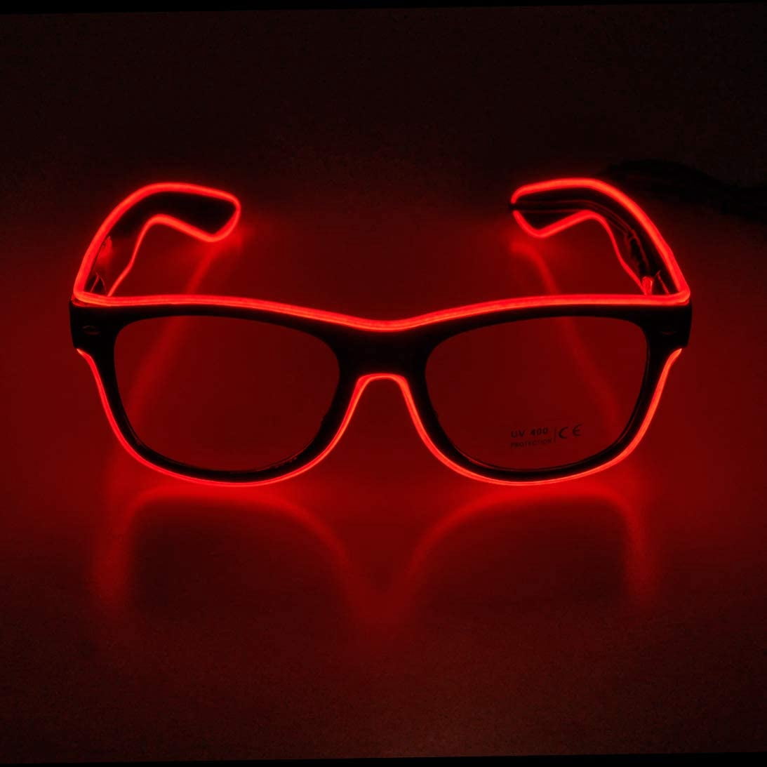 Light up El Wire Neon Rave Glasses Glow Flashing LED Sunglasses Costumes For Party, EDM, Halloween