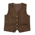 thumbnail image 2 of Gilet Rétro de Cowboy pour Garçons, Classique et Stylé, Col en V, Tenue Western Décontractée pour Jeunes Aventuriers, 2 of 8