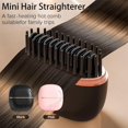 thumbnail image 4 of Nulira Mini Hair Straightener, 2-In-1 Cordless Hair Straightener & Styler, Mini Hot Comb, Fast Heating Hot, 3-Speed Temperature Control, for Travel Home (Pink), 4 of 8