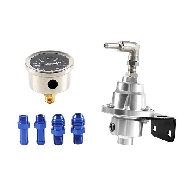 Régulateur de Pression de Carburant Réglable avec Jauge Accessoires Auto Remplacer Pièces Argent