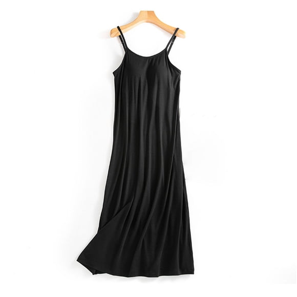 Sakmal Cute Womens Moomoo Nightgowns Cotton Sleepwear Black Sleeveless Nightgowns for Women