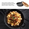 thumbnail image 4 of Cast Iron Wok Pan with 2 Handle and Wooden Lid, Uncoated Flat Bottom Wok, Chinese Wok Stir Fry Pan Chinese Pan Mini Wok for Induction, Electric, Gas Stoves, Practical Gift, 4 of 7