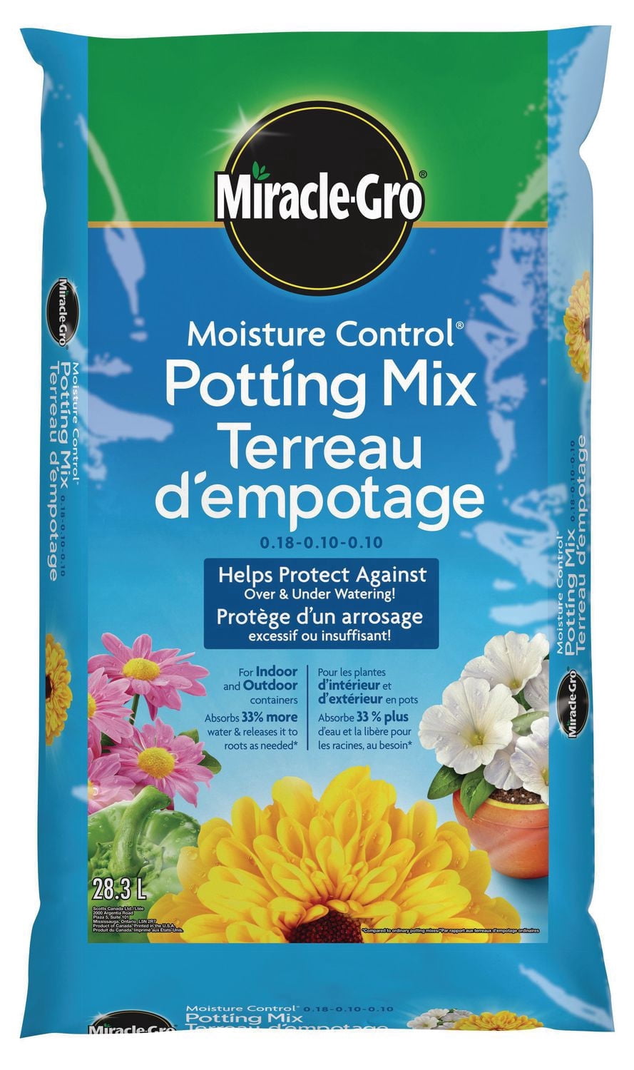 Terreau d'empotage contrôle d'humidité Miracle-Gro