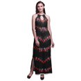 thumbnail image 1 of Bimba Tie-Dye Ladies Crew Neck Waist String Print Maxi Dress with Side Slits Summer Wear-XX-Large, 1 of 6