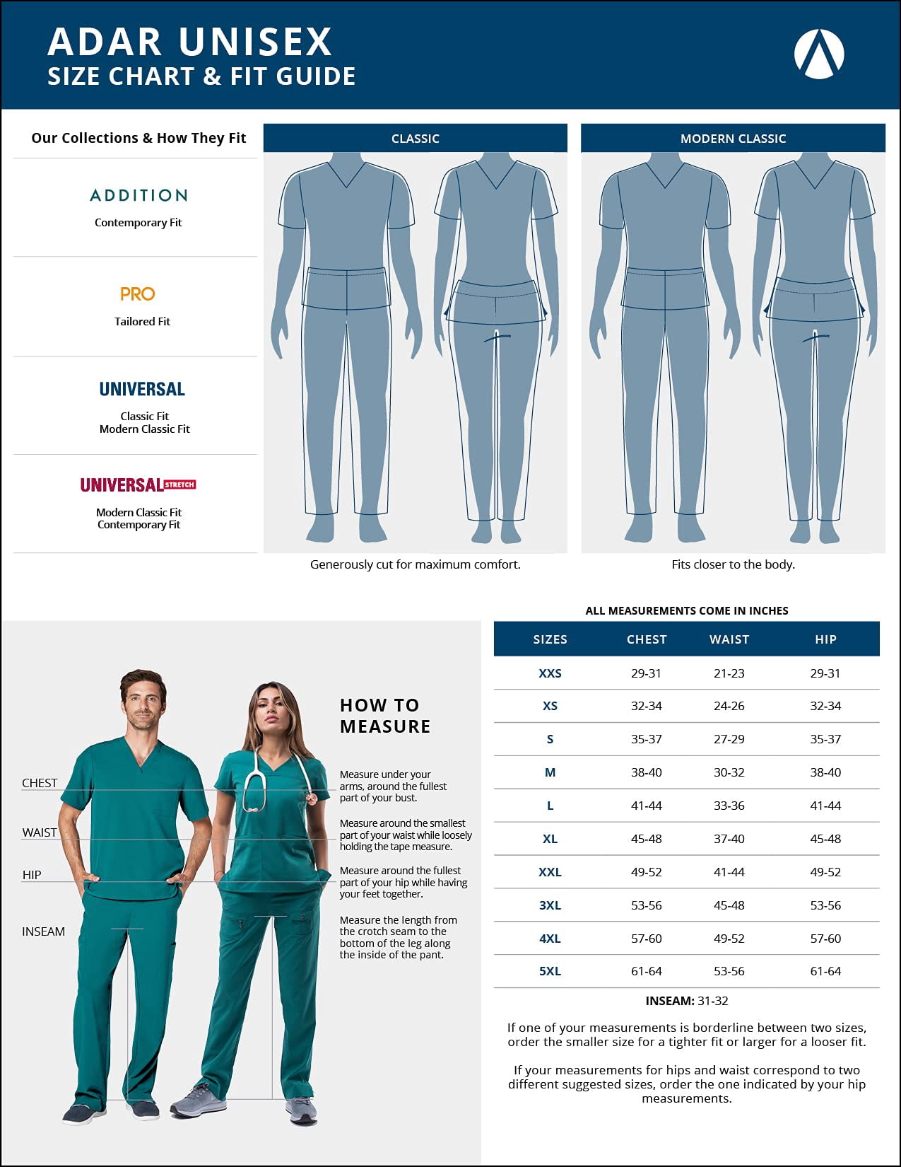 Adar Uniformes Médicaux Unisexes Universels - Haut de Sarrau Tunique à Col en V