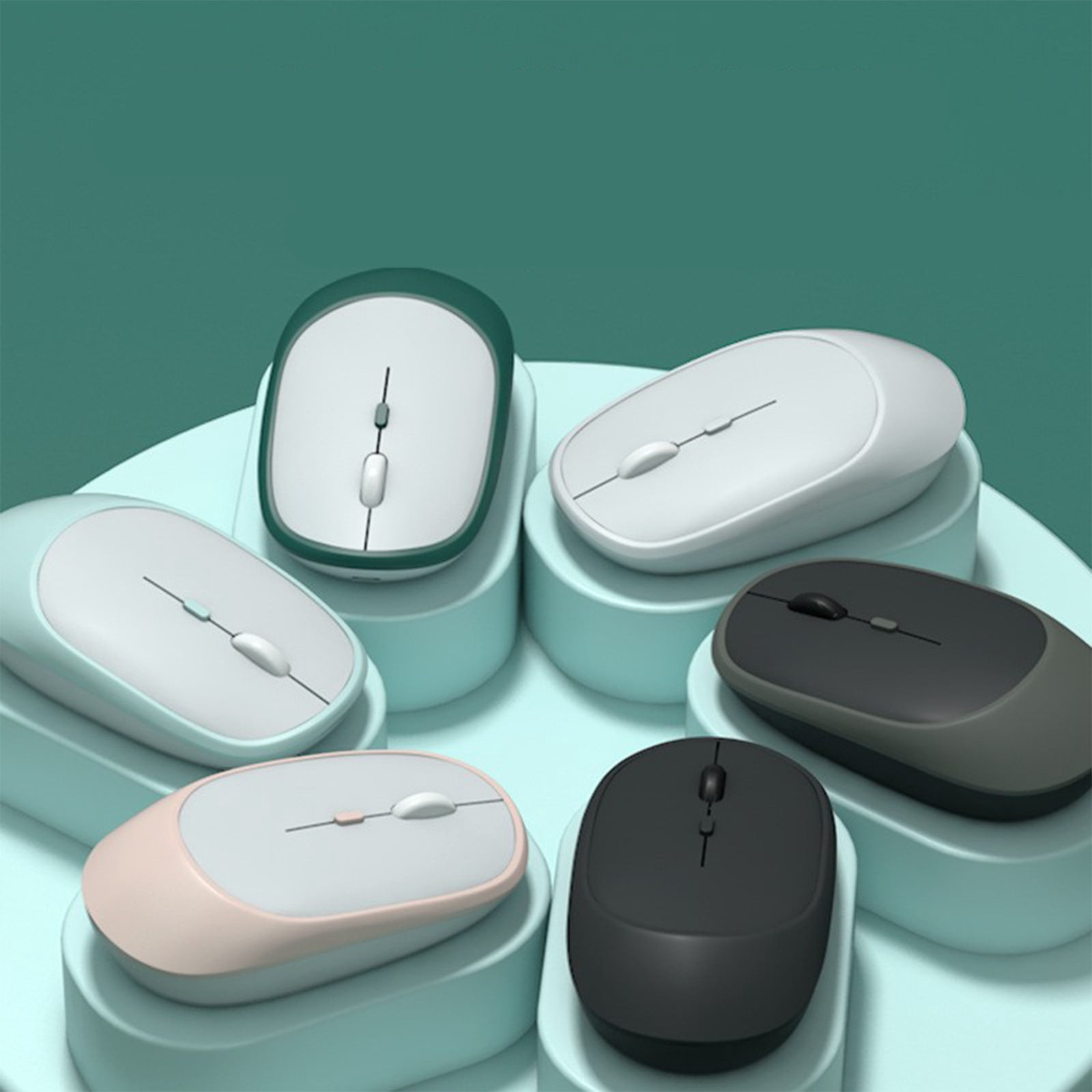 Kadlawus 6Pcs Bluetooth Mouse, Wireless Mouse With USB Receiver, 2.4G Rechargeable Computer Mouse For Laptop, PC, Tablet, iPad, Noise Free Portable Mouse