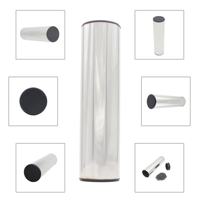 Cylindre en Acier Inoxydable Professionnel pour Instruments de Musique, Percussion à Main, Argent