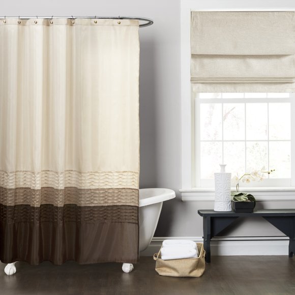 Mia Wheat/Taupe/Choc Shower Curtain 72x72