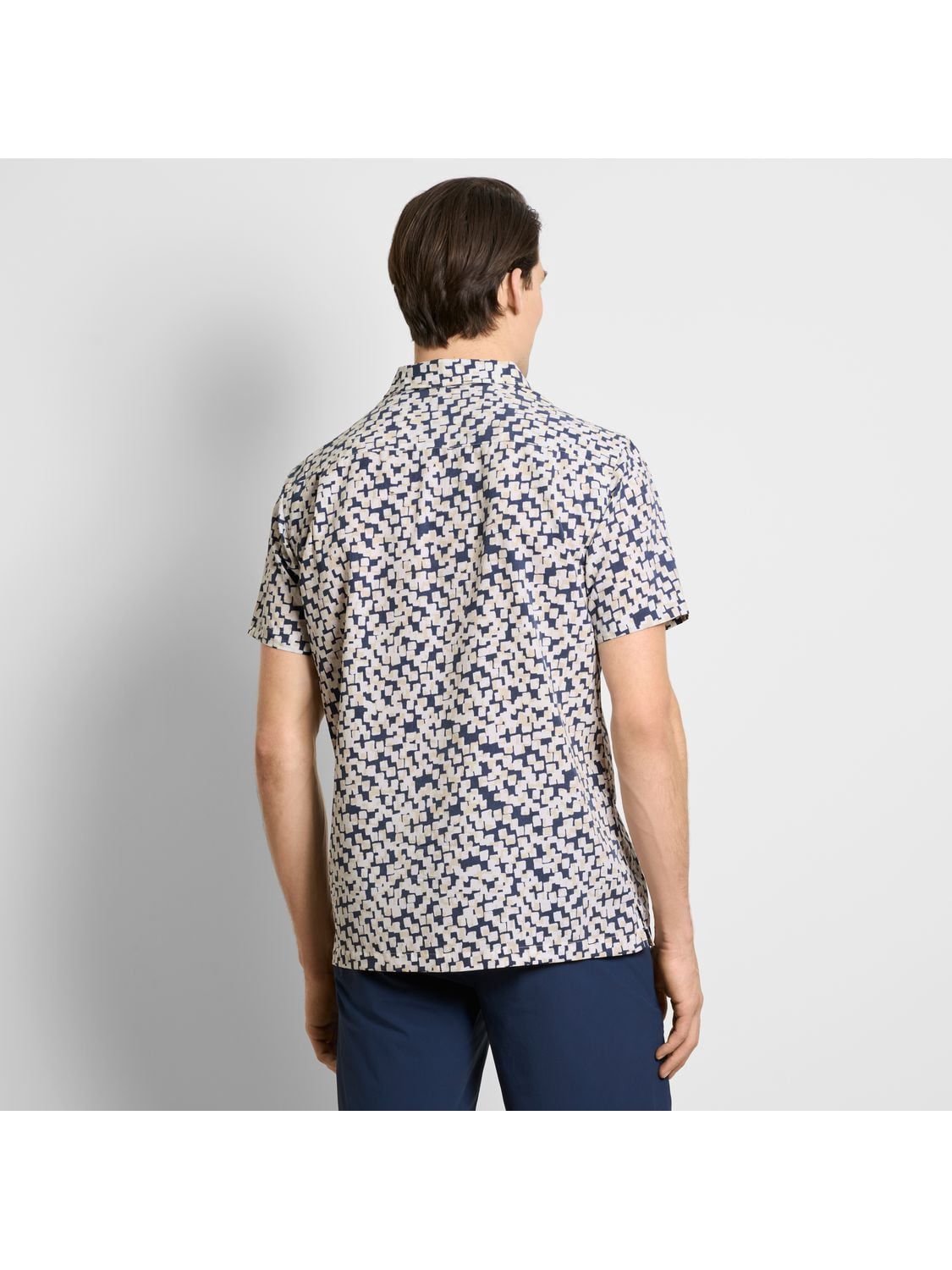 SS SHADOW PRINT CAMP SHIRT