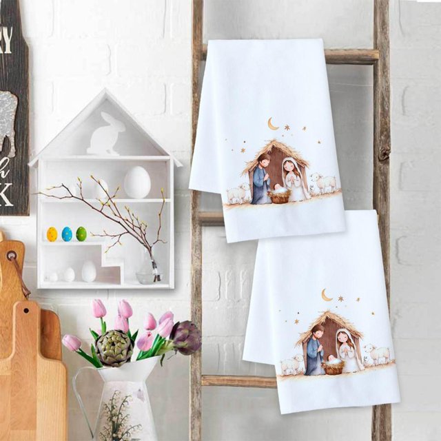 Feltree Easter Polyester Platter Towel Kitchen Rag Easter Towel