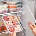 thumbnail image 5 of Compartment Food Storage Container, Kitchen Refrigerator Organizer, Fruit Vegetable Meat Preserver, Ginger Garlic Onion Keeper, Meal Prep Box, Airtight Design, 5 of 5