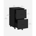 thumbnail image 3 of SONGMICS HOME 2-Drawer File Cabinet, Locking Filing Cabinet for Home Office, Small Rolling File Cabinet, Printer Stand, for A4, Letter-Size Files, Hanging File Folders, Modern, Black, 3 of 5