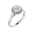 thumbnail image 4 of 1ct Diamant Halo Solitaire Vintage Bande Entrelacée Ronde Or Blanc 14k, 4 of 4