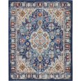 thumbnail image 1 of homeroots home decor 385617 8’ x 10’ Blue and Ivory Medallion Area Rug, 1 of 1