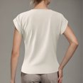 thumbnail image 4 of Summer T Shirts for Women V-Neck Short Sleeve Casual Tops Solid Color Basic Tees, 4 of 4
