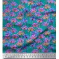 thumbnail image 1 of Soimoi Rayon Fabric Periwinkle Floral Print Fabric by the Yard 56 Inch Wide, 1 of 3