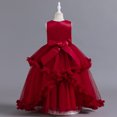 thumbnail image 3 of AJIWYH Robe de Princesse Sans Manches pour Filles, Robe de Mariage à Volants, Vêtements pour Enfants, Mode Rouge, 4-5 Ans, 3 of 6