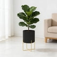thumbnail image 4 of JZCHUNTOY Wrought Iron Plant Stand 1 Piece, 4-Legged Flower Rack with Pot, Rustproof Durable Plant Holder, Decorative Potted Plant Stand for Indoor Balcony, Patio and Living Room, 4 of 7