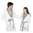 thumbnail image 3 of Women’s 100% Terry Cotton Bathrobe Toweling Gown Robe Two Tone, 3 of 9