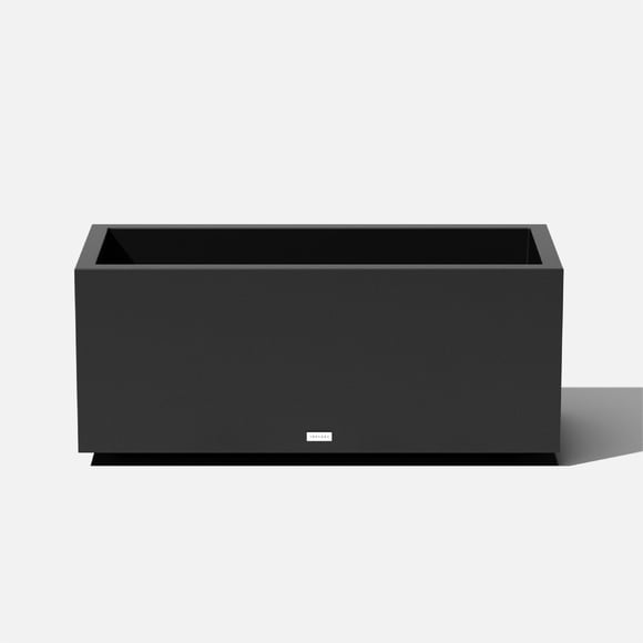 Veradek Block Series Long Box Large Plastic Planter - Black