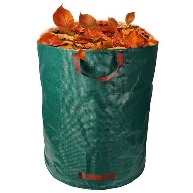 maskred Garden Bag Reusable Leaf Sack Trash Can Foldable Garden Garbage Waste Collection Container Storage Bag 120L Large Capacity 60L/16 gallon
