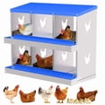 thumbnail image 1 of Chicken Nesting Box, 6 Compartment Metal Nesting Boxes for Chicken Coop, Roll Away Nest Box, Easy Egg Collection, Easy to Clean and Install, Chicken Laying Boxes, Blue, 1 of 7