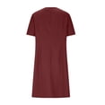 thumbnail image 4 of Bocqde Robe de Sarrau Femmes Infirmières Tenue de Travail Robes Manches Courtes Boutonnée Robe de Sarrau avec Poches, 4 of 5