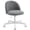 Grey, variant on Ktaxon Armless Home Office Desk Chair Cute Mid Back Vanity Stool Teddy Velvet Swivel Task Chairs with Wheels White