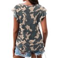 thumbnail image 4 of TIHLMK Hauts pour Femmes Mode Décontractée Impression Col Rond Volants Manches Courtes T-shirt Blouse Chandail, 4 of 6