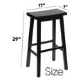 thumbnail image 2 of PJ Wood Classic Saddle-Seat 29 Inch Tall Kitchen Counter Stools, Black, Set of 2, 2 of 6