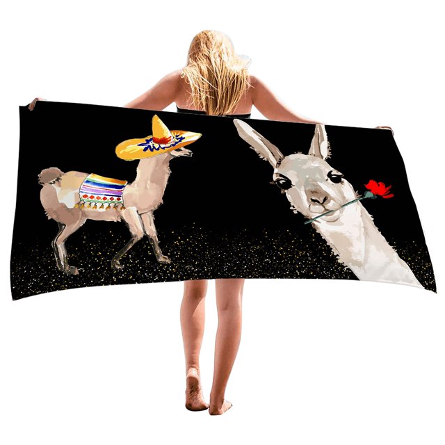 TopLLC Microfiber Beach Towel, Oversized Cute Animal Pattern Sand-Free Beach Towel, Thin Lightweight Absorbent Quick Dry Pool Towels Soft Breathable Travel Bath Towel for Adults Kids(30"x59")