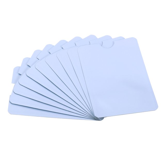 Unique Bargains RFID Blocking Sleeves Identity Theft Prevention Credit Card Secure Protector Holder Sleeves Blue 10Pack