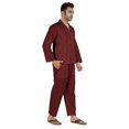 thumbnail image 2 of Inkmeso Ensemble de Pyjama Classique Uni en Coton, Pyjama Boutonné pour Hommes, 2 Pcs, Tenue de Nuit, 2 of 7