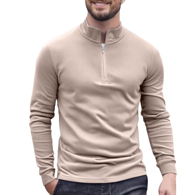 Dagugfen Quarter Zipper Pullover Men Long Sleeve Slim Fitted Thermal Base Layer Running Workout Tops