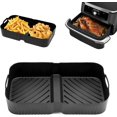 thumbnail image 1 of Air Fryer Silicone Liner for Ninja Foodi DZ071 7-QT/Instant Vortex 9 Qt, Reusable Silicone Air Fryer Liner Accessories for 7-QT/11-QT Dualzone Airfryer, 1 of 7