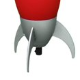 thumbnail image 4 of Benzara BM240954 Kid Table Lamp with Rocket Design Silhouette, Red, 4 of 5