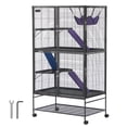 thumbnail image 1 of KFFKFF 64.6" Metal Small Animal Cage 4-Tier Rolling Ferret Cage with Tray 3 Ramps, 1 of 9