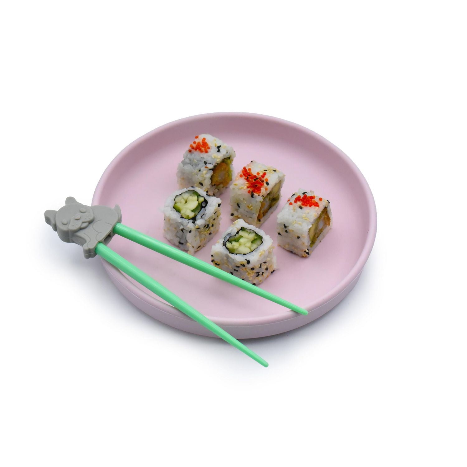 Melii Ensemble de baguettes d'apprentissage en silicone avec étui pour tout-petits et enfants - chien