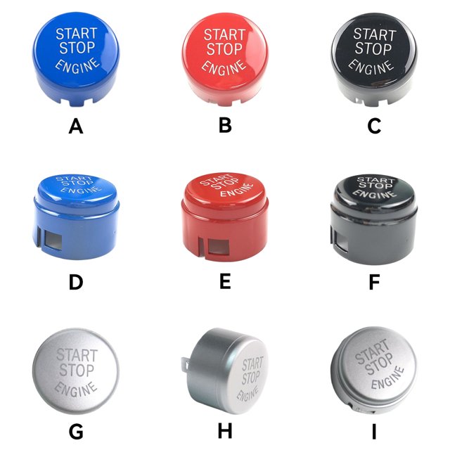 Baohd Voiture Start-stop Boutons Haut Ajustement Interrupteur d'Allumage Petit Remplacement Interrupteurs Bouton Couvercle Autocollants Raccords Réparation Atelier Argent Echassis